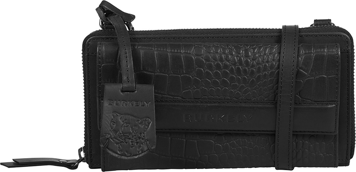 portemonnee, riemtijd, krokodillenleer, zwarte kleur, zegelvakje