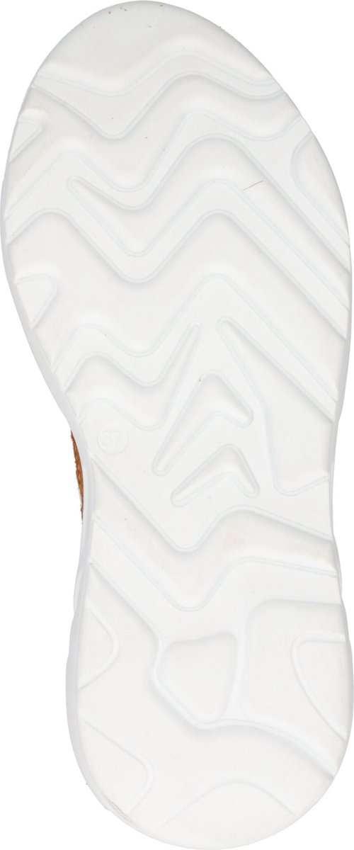 PS Poelman Year Dames - Maat 37 - Leren Chunky Runner Sneaker van Mesh en Suéde - Beige Kaki Groen