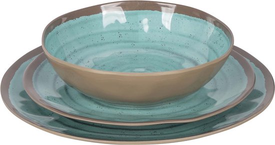 ceramic bowl, turquoise glaze, stoneware, cookware set, stackable plate