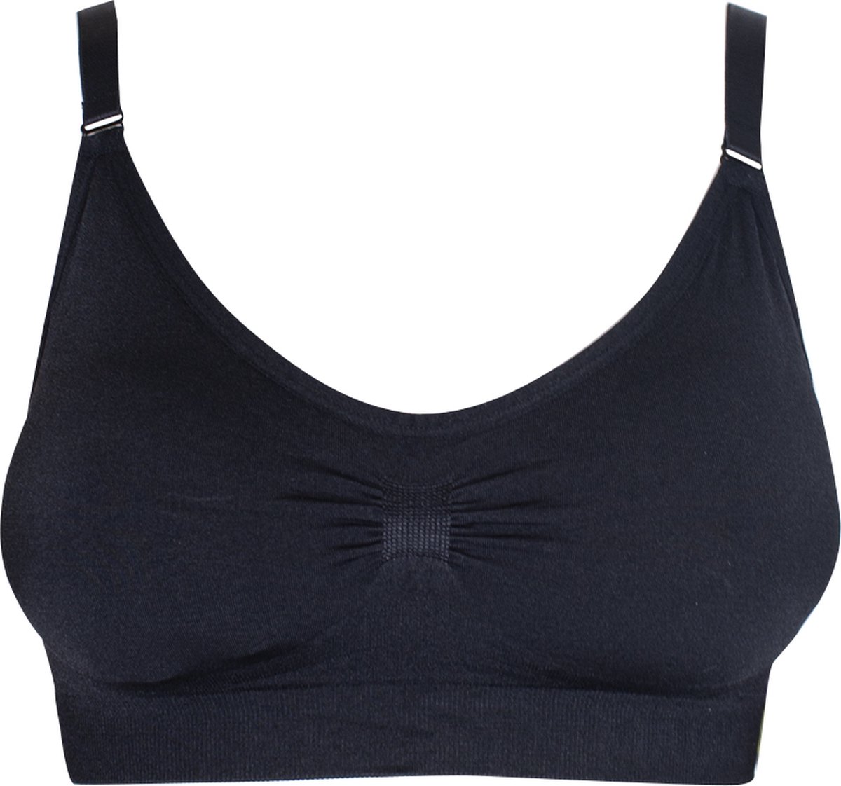 BH bra, knitted fabric, donker marineblauw, voorzijde gerimpeld, verstelbare_bandjes