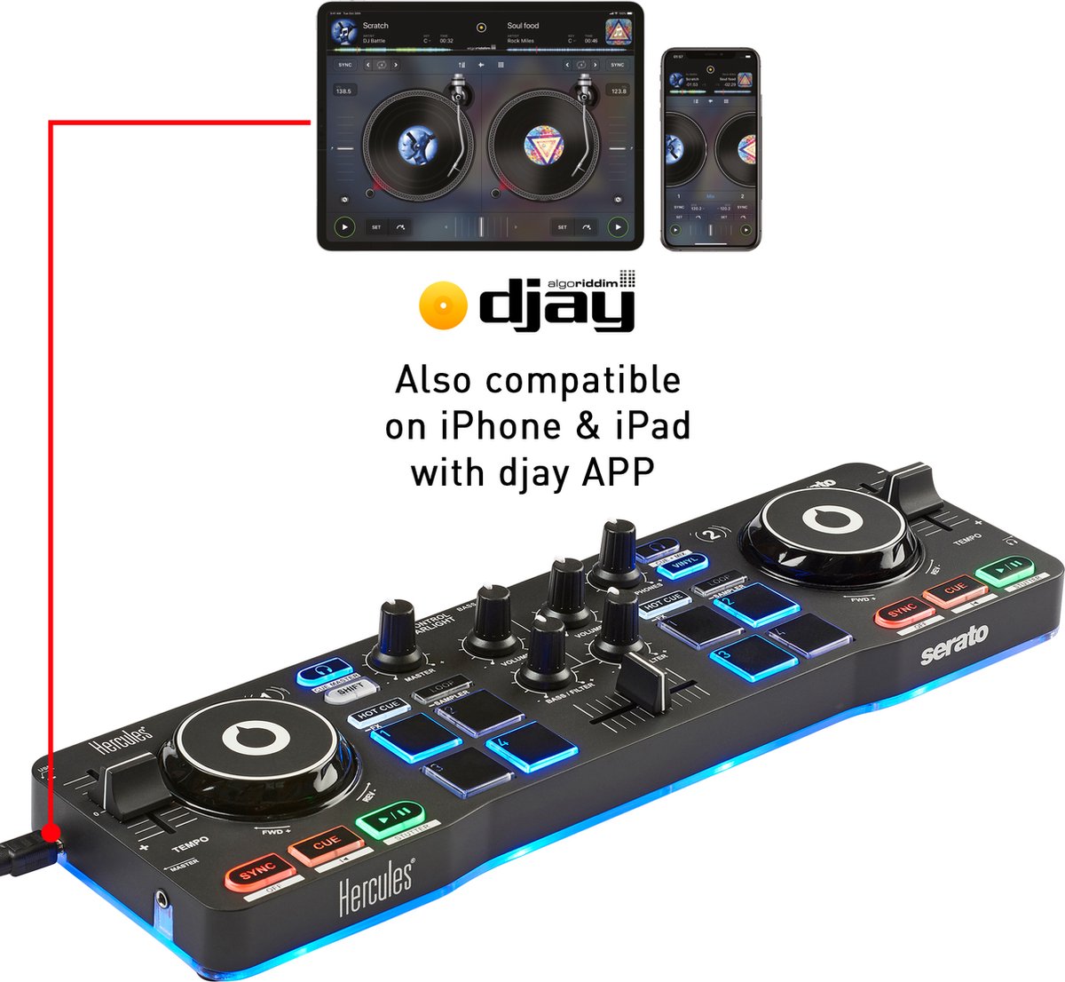 Hercules DJControl Starlight - DJ controller - Zwart