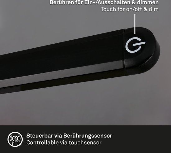 BRILONER - Tafellamp - 7472015 - Zwenkbaar - Warm wit 3000K - Touch functie - Trapsgewijs dimbaar vi