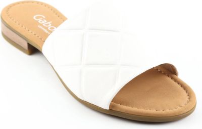 sandalen, slippers, witte band, open teenslip, lederlook