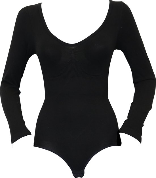 MAGIC Bodyfashion - Maat L - Longsleeve Bodysuit Bamboo Bamboo Black Dames