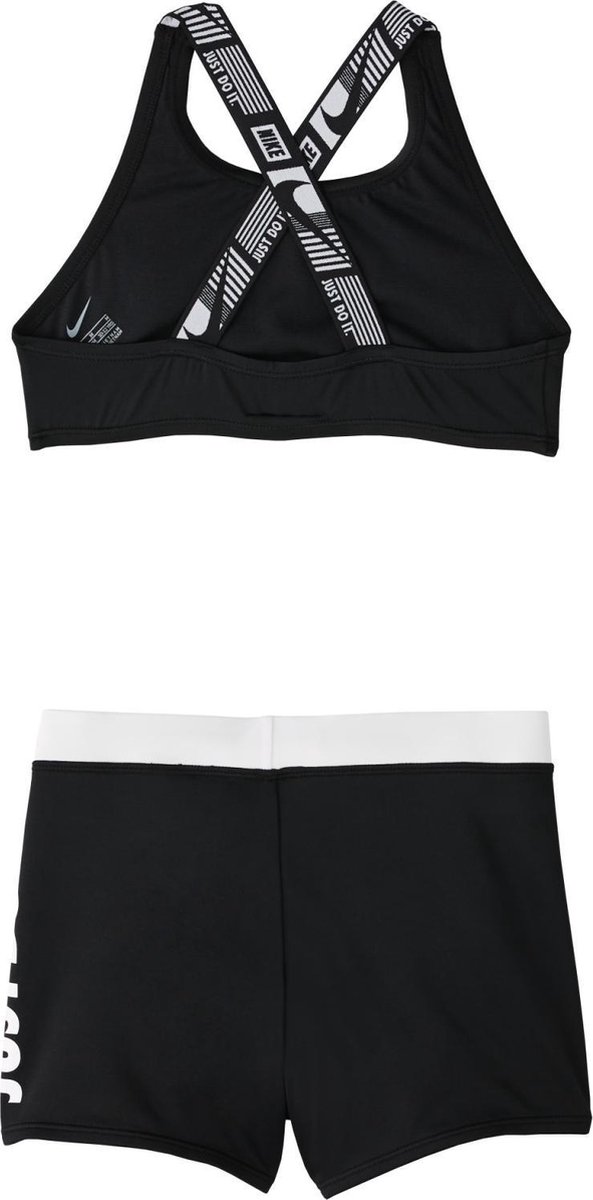 Nike - Maat XS - Swim CROSSBACK SPORT Bikini - Zwart - Meisjes