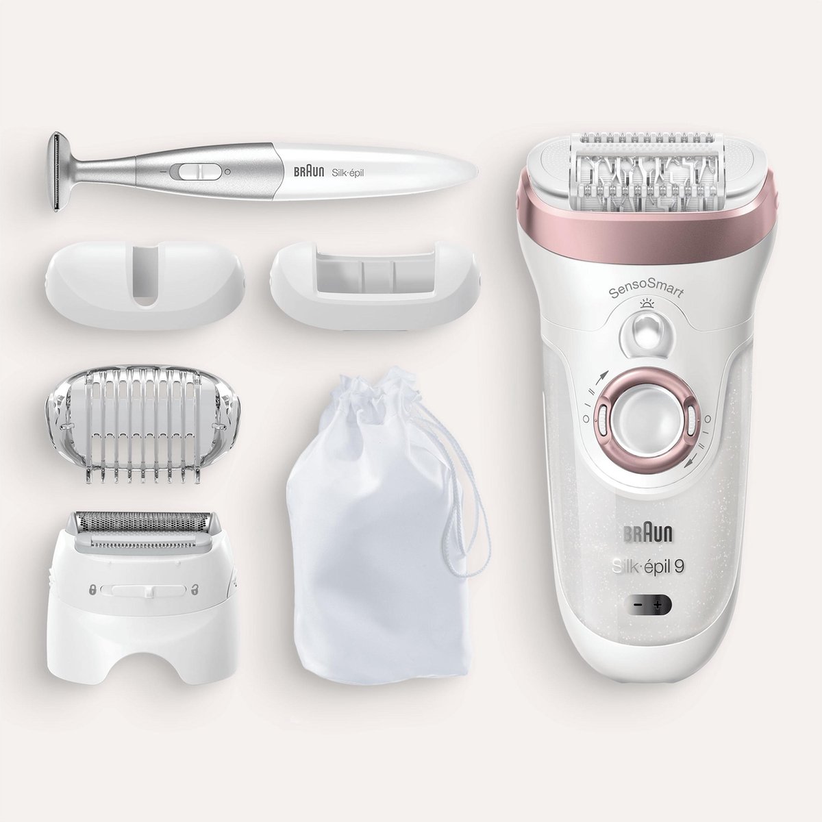 Braun Silk-épil 9 9-890 - Epilator - Wit/Roségoud