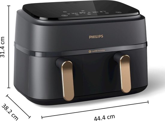 Philips Rapid Air Serie 3000 NA352/00 - Airfryer - Dubbele Mand - 9 Liter