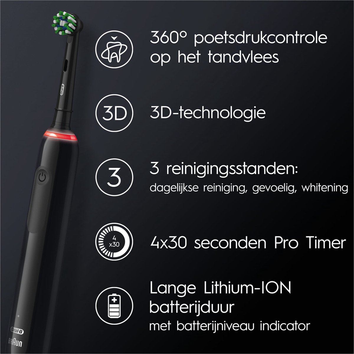 Oral-B Pro 3 3900 - Elektrische Tandenborstel - Duo 2 x Zwart