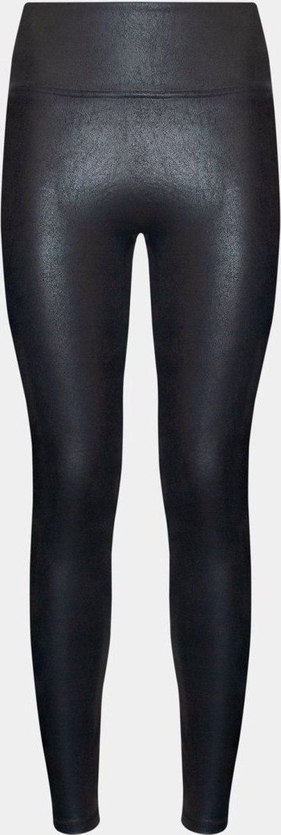 legging, zwart, glanzend, hoge taille, volledig lang