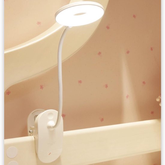 LED Bedlamp met klem - 3 lichtstanden - Draadloze en oplaadbare LED lamp