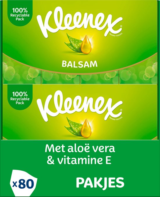 Kleenex zakdoekjes - Balsam - Voordeelbox - 8 pakjes x 10 stuks
