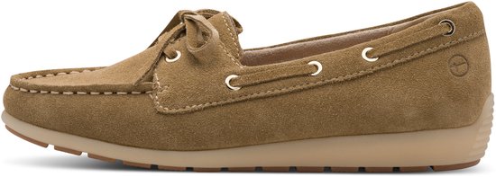 slip-on, loafers, suede, bruin, laag profiel