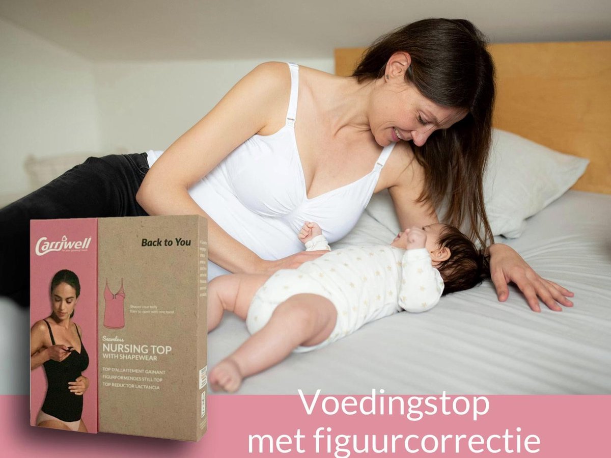 Carriwell Maat S Naadloos Voedingshemd met Shapewear - Wit