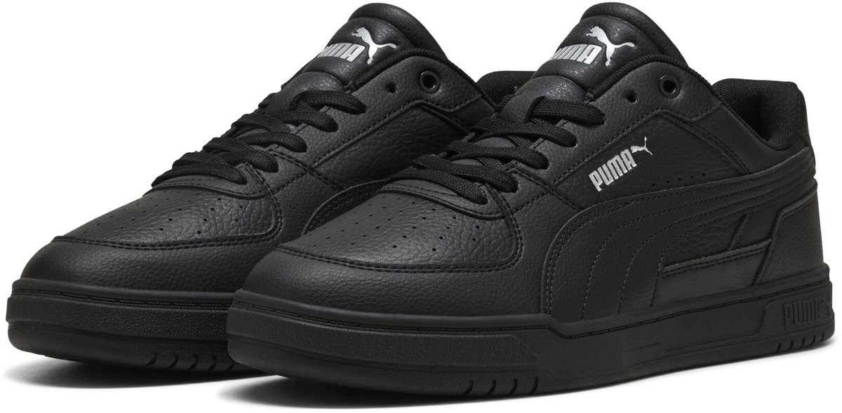 sneakers, zwart, leer, puma, laag-model