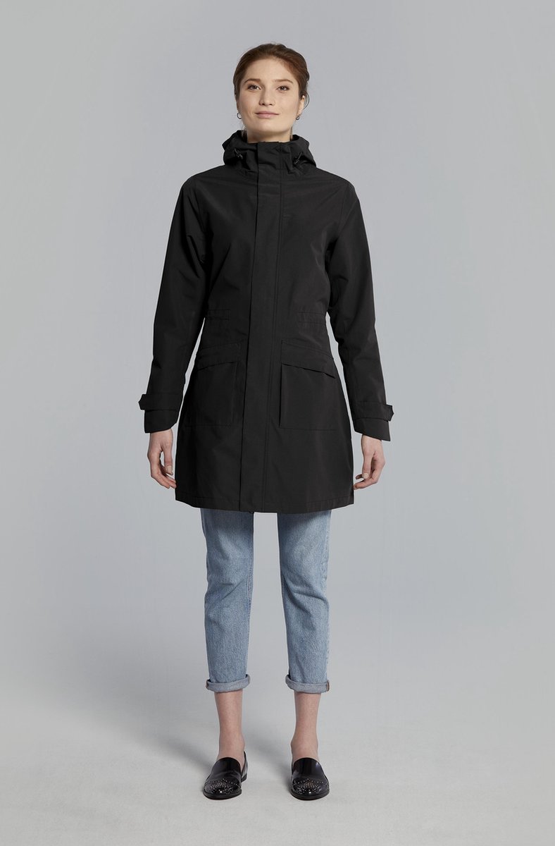 Basil Mosse Parka Regenjas Dames - Maat XL - Zwart