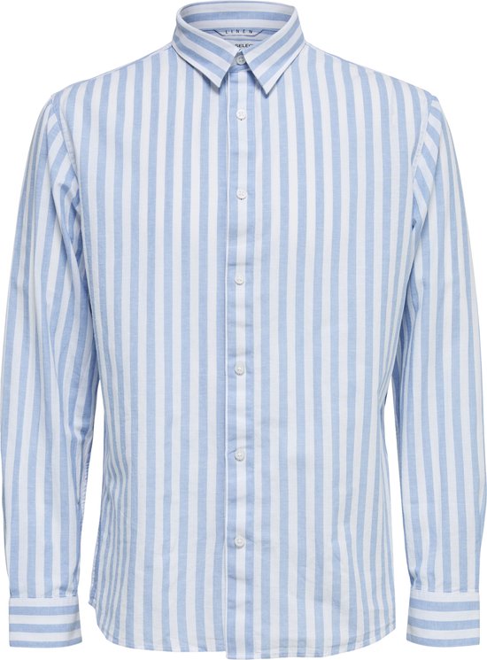 SELECTED HOMME - Maat S - SLHSLIMNEW-LINEN T-Shirt LS CLASSIC W Mannen T-Shirt