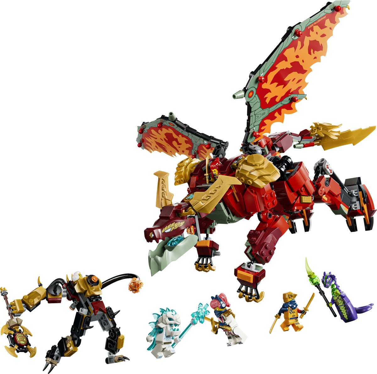 LEGO NINJAGO Wyldfyre's Transformerende Drakenmecha Draak Speelgoed voor Kinderen 71868