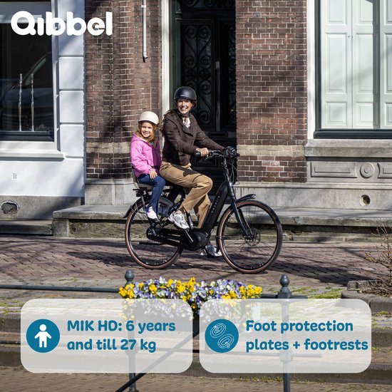 fiets, twee mensen, kind, broek, helm