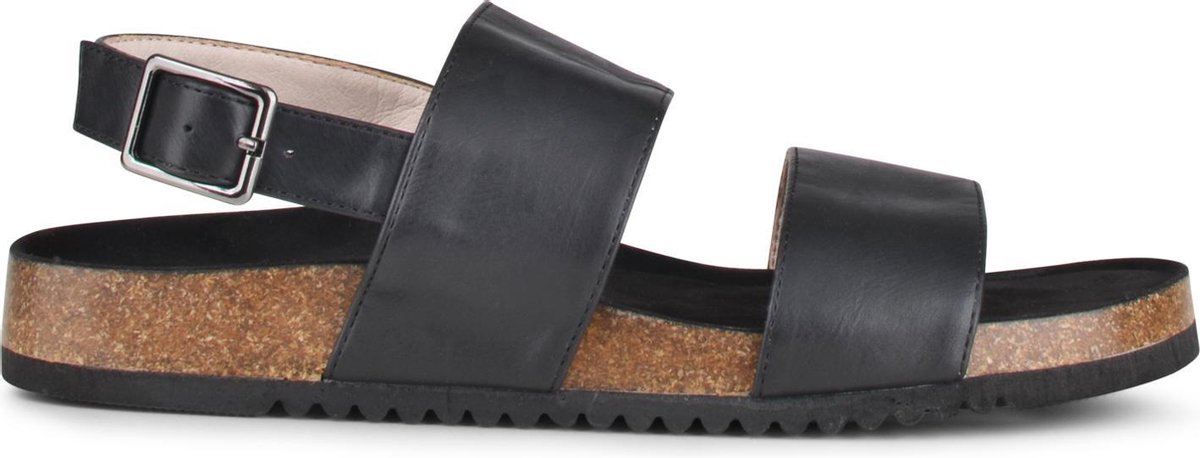 sandal, sandalen, zwarte band, enkele band, gesp