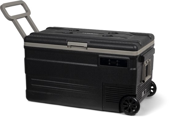 Steamy-E Single Zone Roller Elektrische Compressor Koelbox Op Wielen - Single Zone - 74 liter - 12V en 230V - voor auto en camping - Zwart