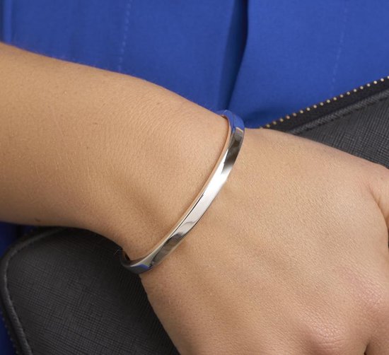 The Jewelry Collection - Bangle Dop Vlakke Buis 5 X 60 mm - Zilver
