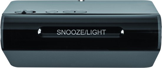 TFA Zendergestuurde Design Led Wekker - Alarm Met Snoozefunctie - Zwart - Wit