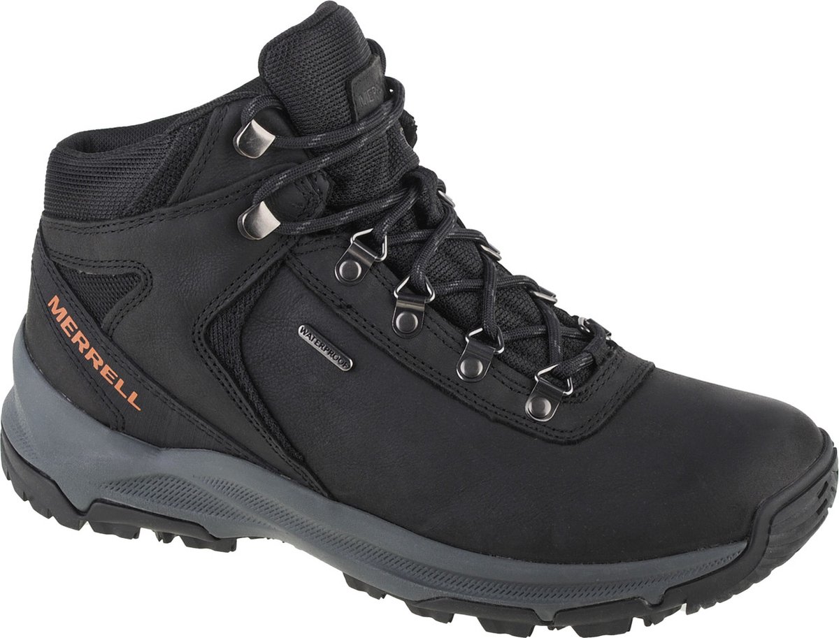 Merrell - Maat 43 - Erie Mid Leather WP Wandelschoenen Heren - Black