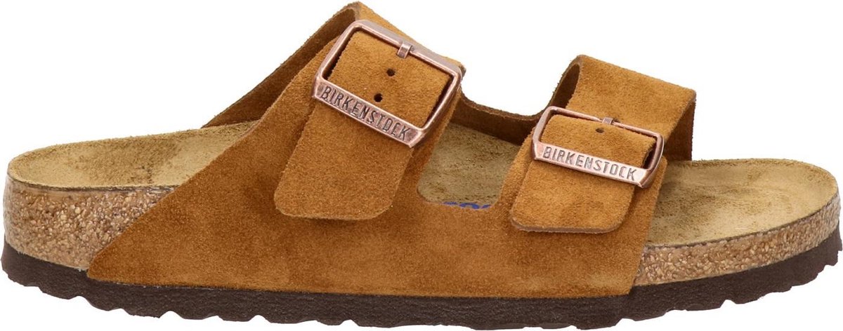 Birkenstock - maat 41- Arizona SFB VL Mink Narrow Dames Slippers - Mink