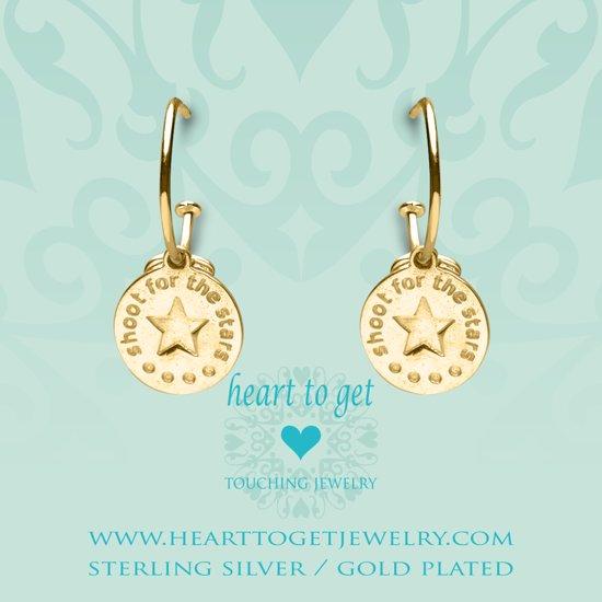 Heart to Get 925 Sterling Zilveren Goudkleurige Bohemian Coin Star Oorbellen