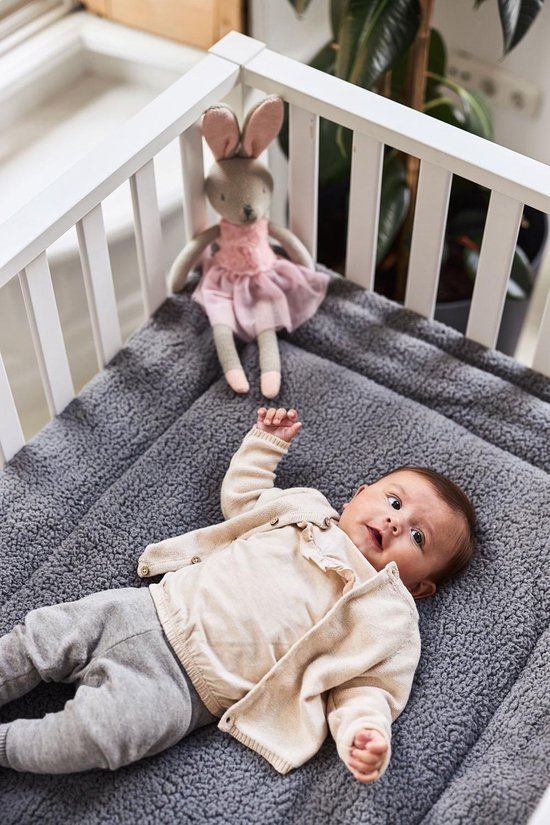 Jollein Boxkleed Teddy 80x100cm - storm grey