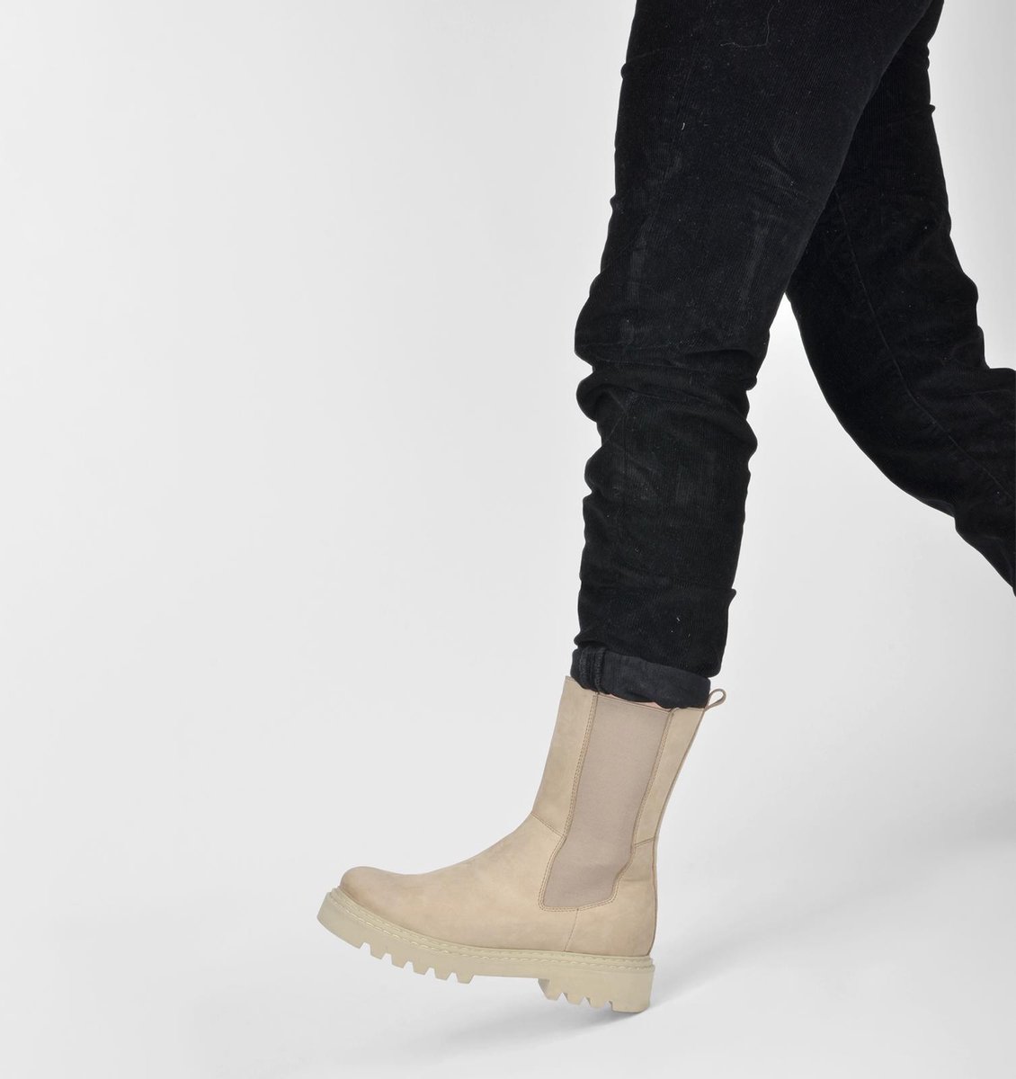 PS Poelman - Maat 40 - SATURNO Dames Chelsea Laarzen - Taupe