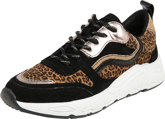 PS Poelman Dames Sneakers Suède  - 40 - met Luipaard Print en Metallic