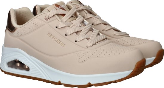 sneakers, neutral beige, perforated, air-cushion, rubber outsole