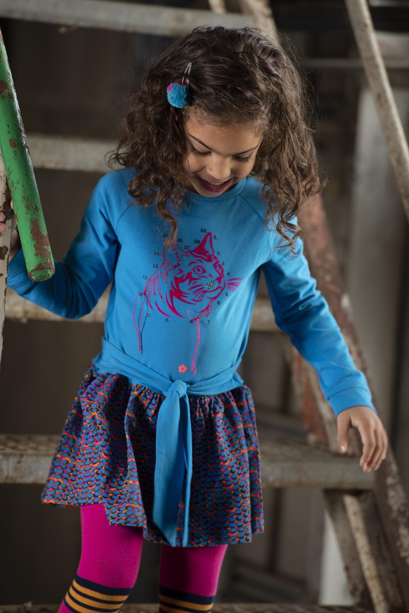 Kidz-Art Meisjes Maillot  Maat 35/38- Neon Fuchsia