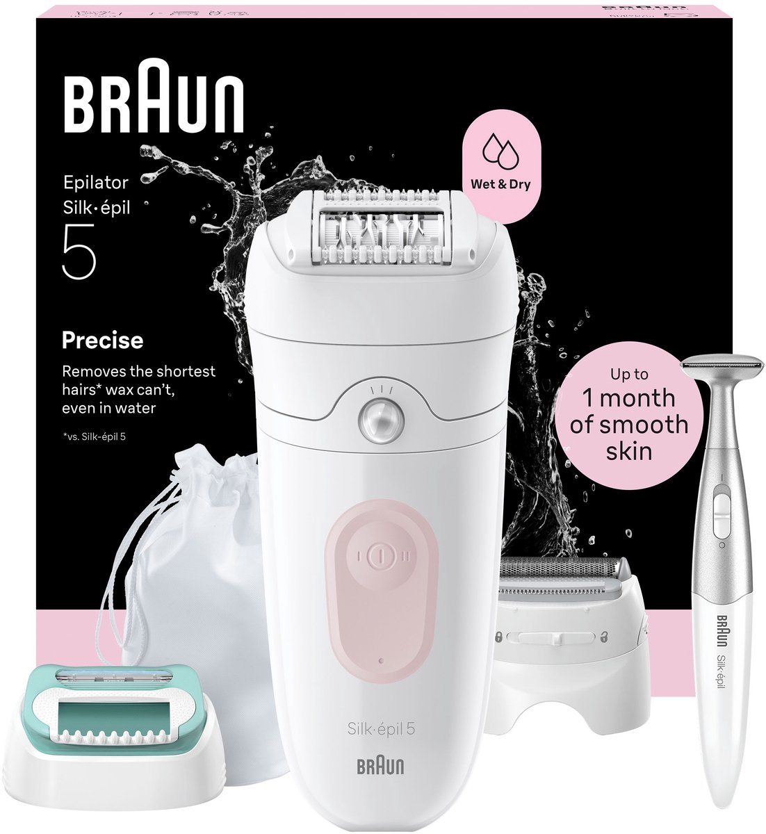 epilator, silk-épil, wet & dry, haarverwijderaar, opzetstukken