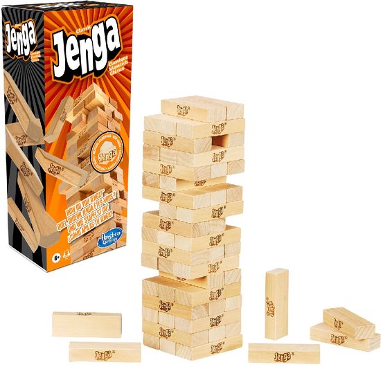 Klassieke Jenga Blokken van echt hardhout Stapeltorenspel voor kinderen vanaf 6 jaar 1 of meer spelers