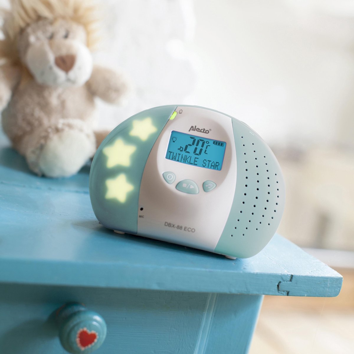 Alecto-DBX-88MTjL5e3ViuteFJg Alecto DBX-88MT - Full Eco DECT babyfoon met display - Wit/Mintgroen