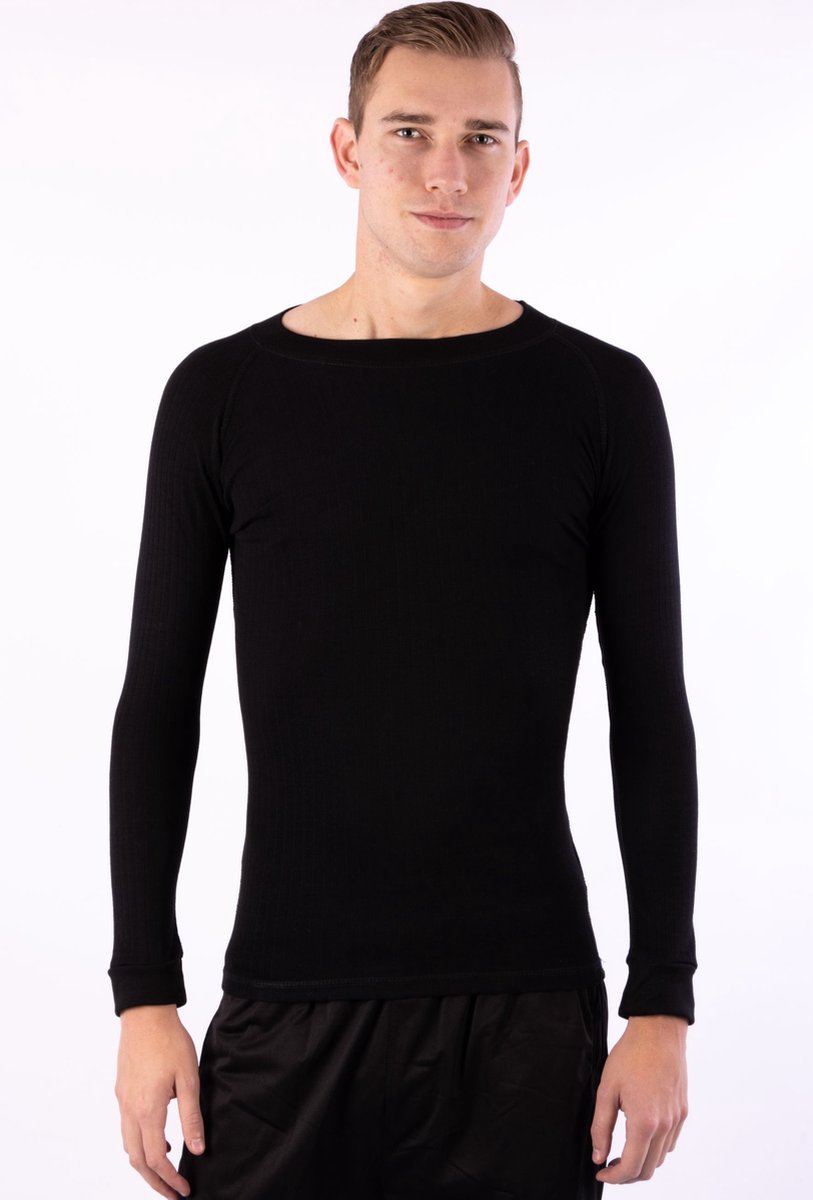Avento -maat M- Thermoshirt Lange Mouw - Heren - 2-Pack - Zwart