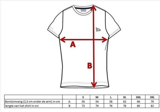 Donnay  Maat S - T-shirt (Vince) - Sportshirt - Heren Navy (010)