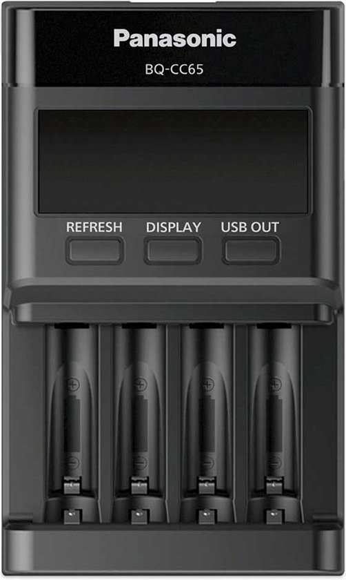 Panasonic Eneloop Pro Snelle Charger Met LCD Display - BQ-CC65E - zwart