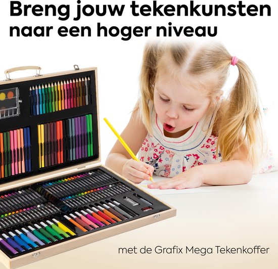 Tekendoos voor Kinderen 180-delig | Complete Kleur- en Tekenset | Geschikt voor Kinderen en Volwasse
