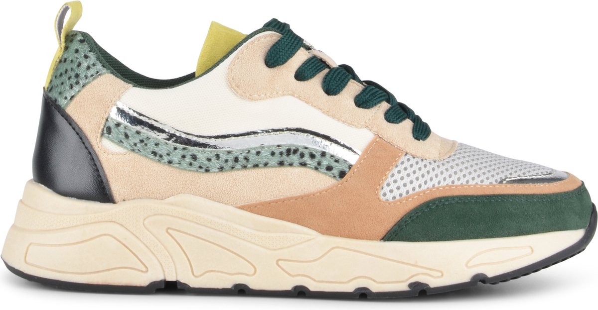 POSH by Poelman - maat 41- CAROCEL Dames Sneakers - Groen Multi