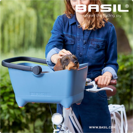 Basil Buddy Hondenfietsmand KF - Voorop - Inclusief Bevestigingssysteem - Blauw