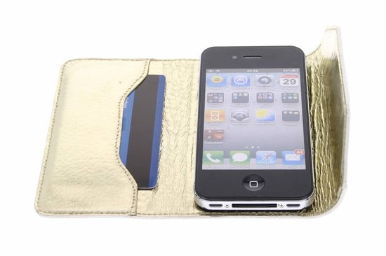 b0c3-4e0c-40b0-9e98-98963a7e1f89 Valenta - luxe booktype wit metallic lakleer - iPhone 4