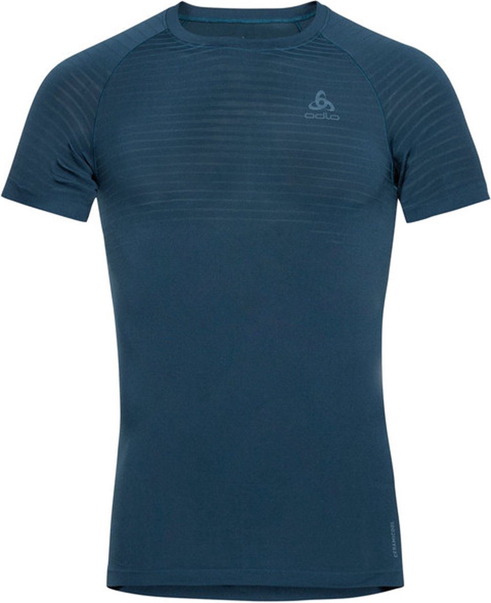 Odlo - Maat M - Sportshirt Performance X-Light Eco Heren - Kleur Blue Wing Teal