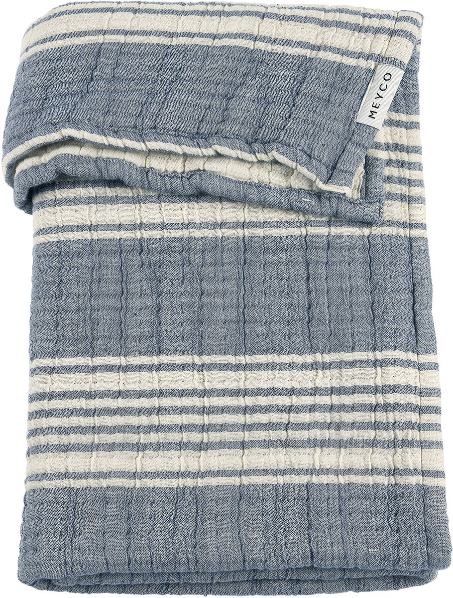 laken, kussenhoes, tuinlaken, blauw, gestreept