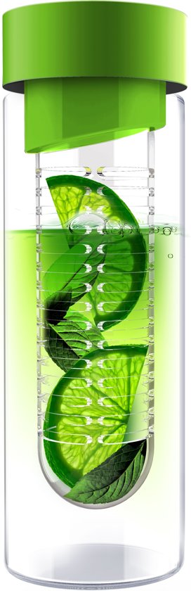Asobu Flavour It Drinkbeker - Glas - Incl. Fruitinfuser - 480 ml - Groen