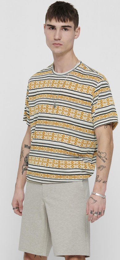 Only & Sons Ketu Heren T-shirt - Wit - Maat M