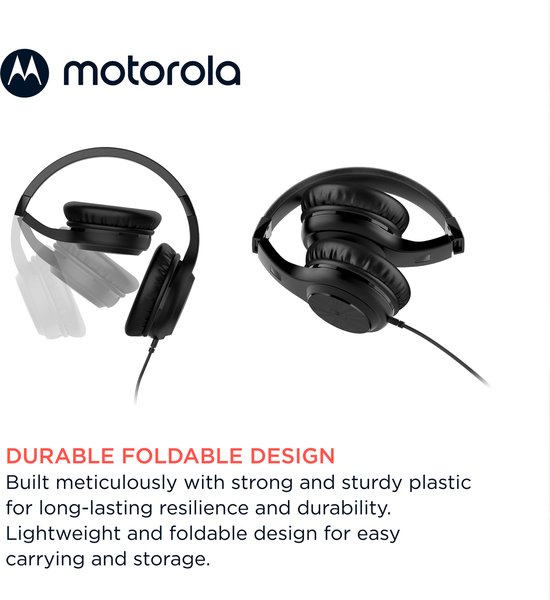 Motorola Sound Koptelefoon met Draad MOTO XT 120 - Over-Ear Koptelefoon - Kabel van 120 CM - Opvouwb