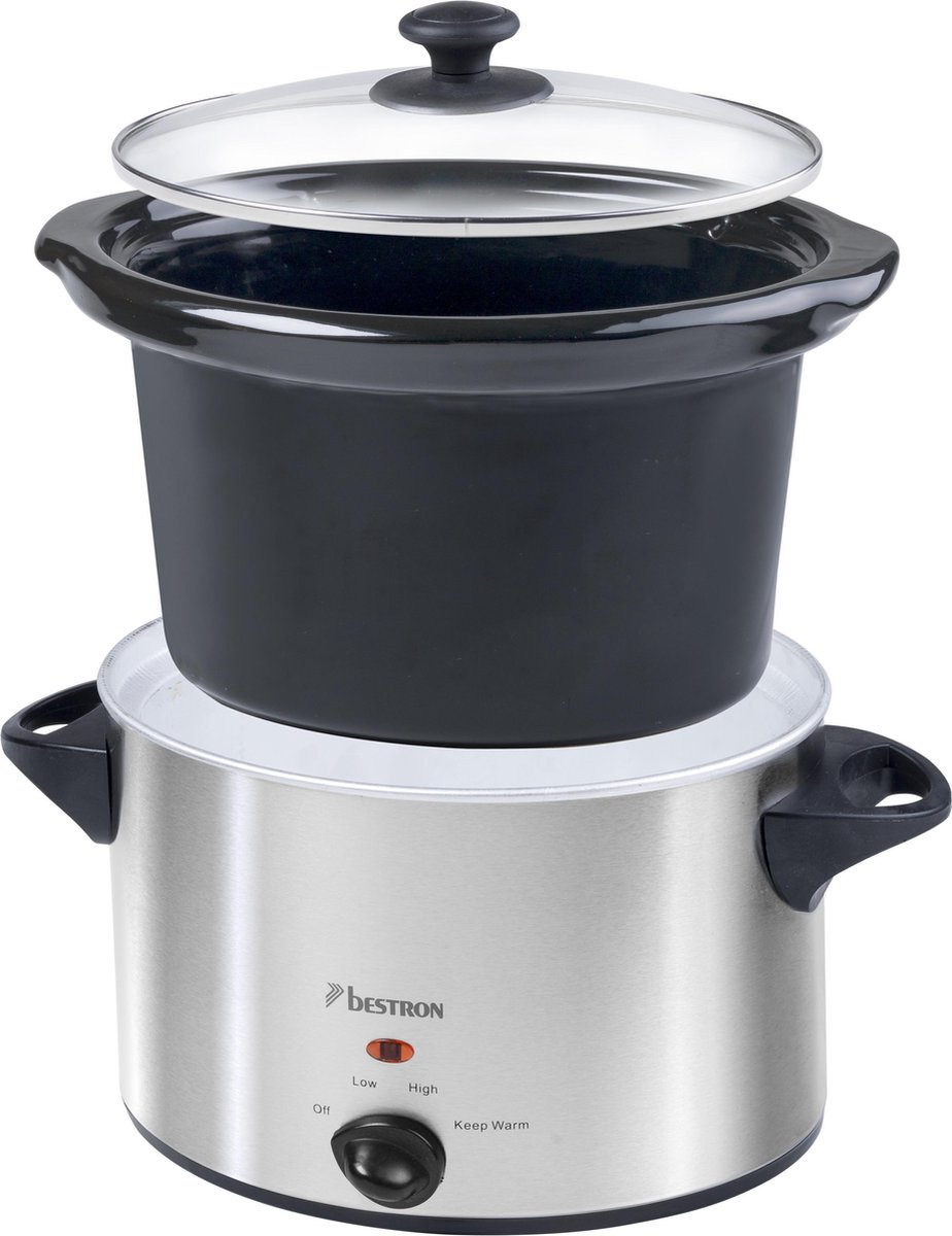 Bestron Slowcooker, met 3 programma's - voor 4 Personen, 3,5L capaciteit